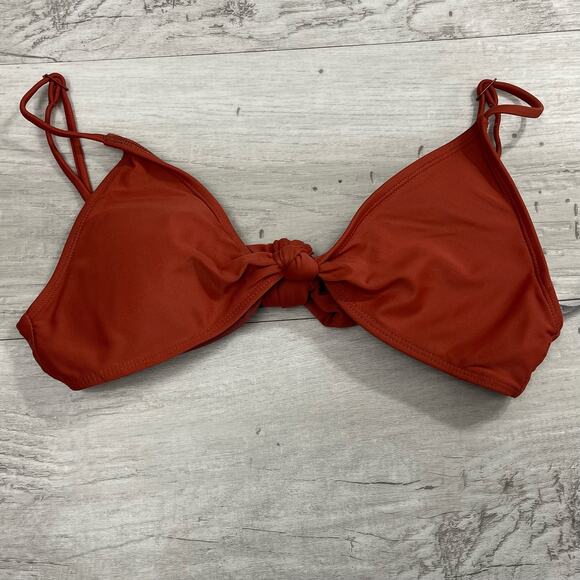 Aerie Knotted Triangle Tie Back Adjustable Straps Padded Bikini Top 2017 Medium - Picture 1 of 7